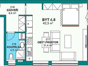 Prodej bytu 1+kk, Hovorany, 42 m2