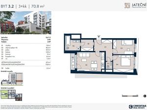 Prodej bytu 3+kk, Praha - Holešovice, Jateční, 71 m2