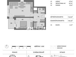 Prodej bytu 2+kk, Praha - Letňany, Malkovského, 54 m2
