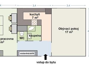 Pronájem bytu 2+1, Praha - Břevnov, Boučkova, 51 m2