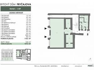 Prodej obchodního prostoru, Brno, Fryčajova, 127 m2