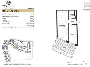 Prodej bytu 2+kk, Brno, Bystrcká, 56 m2