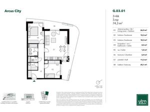 Prodej bytu 3+kk, Praha - Stodůlky, U Řepory, 69 m2