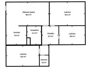 Pronájem bytu 4+1, Litvínov, Luční, 78 m2