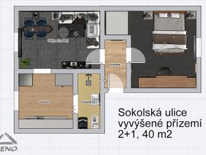 Pronájem bytu 2+1, Litoměřice, Sokolská, 40 m2