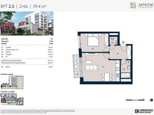 Prodej bytu 2+kk, Praha - Holešovice, Jateční, 59 m2