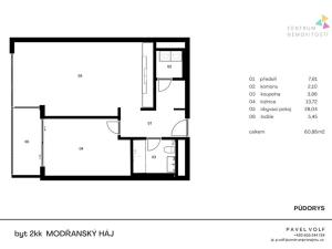 Prodej bytu 2+kk, Praha - Modřany, Boženy Jandlové, 56 m2