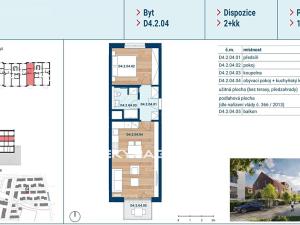 Prodej bytu 2+kk, Praha - Čakovice, Bělomlýnská, 48 m2