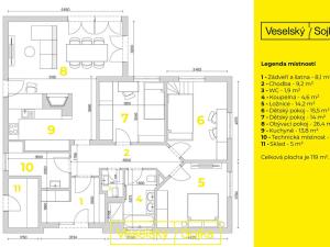 Pronájem rodinného domu, Tuchlovice, V Lukách, 119 m2