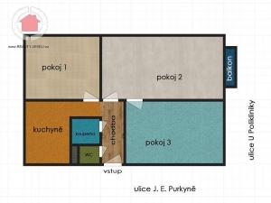 Prodej bytu 3+1, Veselí nad Moravou, J. E. Purkyně, 71 m2