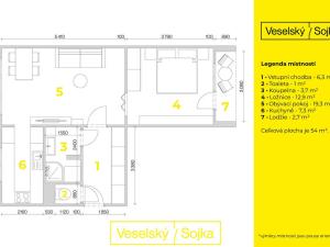 Prodej bytu 2+1, Praha - Záběhlice, Sněženková, 54 m2