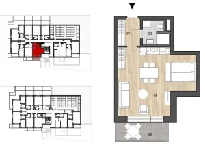 Prodej bytu 1+kk, Praha - Velká Chuchle, Bochníčkova, 51 m2