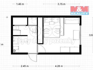 Prodej bytu 1+kk, Praha - Břevnov, Vodňanského, 26 m2