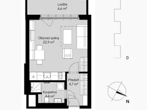 Prodej bytu 1+kk, Praha - Radlice, Výmolova, 32 m2