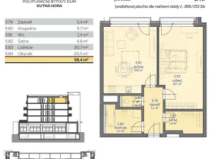 Prodej bytu 2+kk, Kutná Hora, 62 m2