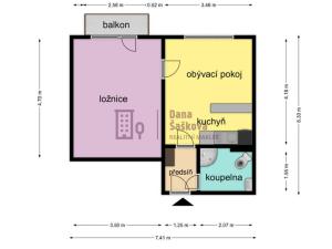 Pronájem bytu 1+1, Jindřichův Hradec - Jindřichův Hradec III, sídliště Vajgar, 40 m2