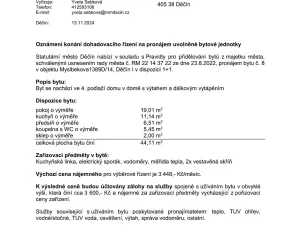 Pronájem bytu 1+1, Děčín, Myslbekova, 44 m2