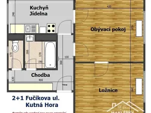 Prodej bytu 2+1, Kutná Hora, Fučíkova, 58 m2