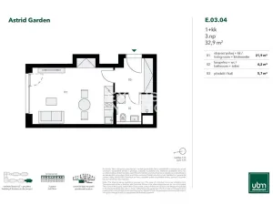 Prodej bytu 1+kk, Praha - Holešovice, U průhonu, 33 m2