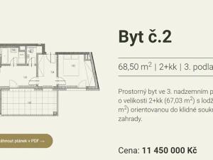 Prodej bytu 2+kk, Praha - Krč, Návršní, 67 m2