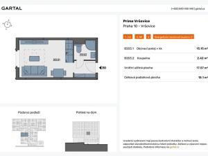 Prodej bytu 1+kk, Praha - Vršovice, Bajkalská, 18 m2