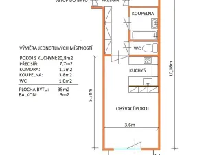 Prodej bytu 1+kk, Brno, Zderadova, 38 m2