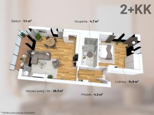 Prodej bytu 2+kk, Praha - Libeň, Primátorská, 52 m2