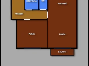 Pronájem bytu 1+1, Velešín, Nad Cihelnou, 43 m2