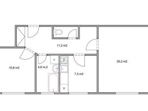 Pronájem bytu 2+1, Líšťany, 55 m2