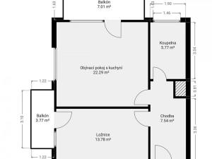 Prodej bytu 2+kk, Horoměřice, T. G. Masaryka, 49 m2