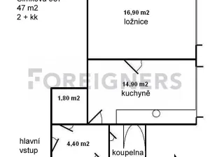 Prodej bytu 2+kk, Hradec Králové, Šimkova, 47 m2