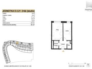 Prodej bytu 2+kk, Brno, Bystrcká, 46 m2