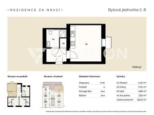 Prodej bytu 1+kk, Praha - Záběhlice, Za návsí, 28 m2