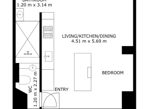 Pronájem bytu 1+kk, Praha - Záběhlice, Topolová, 31 m2