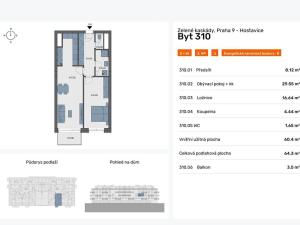 Prodej bytu 2+kk, Praha - Hostavice, Českobrodská, 64 m2