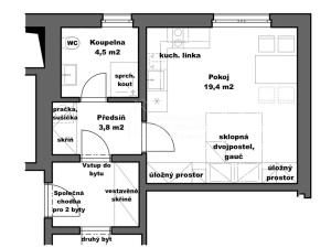 Pronájem bytu 1+kk, Praha - Střížkov, Střížkovská, 28 m2