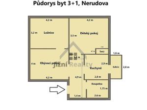 Prodej bytu 3+1, České Budějovice, Nerudova, 76 m2