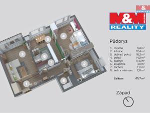 Prodej bytu 3+1, Děčín - Děčín VI-Letná, Lovosická, 68 m2