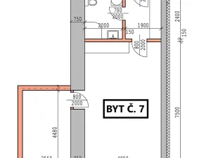 Pronájem bytu 2+kk, Praha, Únorová, 54 m2