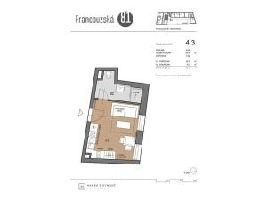 Pronájem bytu 1+kk, Brno, Francouzská, 22 m2