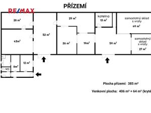 Pronájem skladu, Nymburk, Palackého třída, 385 m2