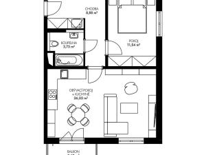 Prodej bytu 2+kk, Praha - Nové Město, 54 m2