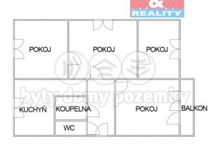 Pronájem bytu 4+1, Litvínov - Janov, Hamerská, 73 m2
