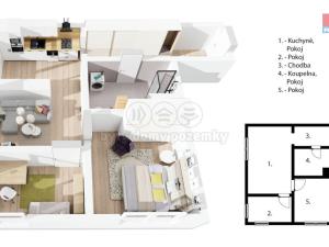 Prodej bytu 3+kk, Praha - Vinoř, Bohdanečská, 57 m2
