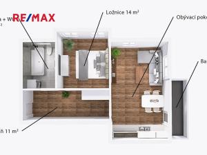 Prodej bytu 2+kk, Lavičky, 56 m2