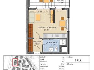 Prodej bytu 1+kk, Praha - Ruzyně, Stočesova, 31 m2
