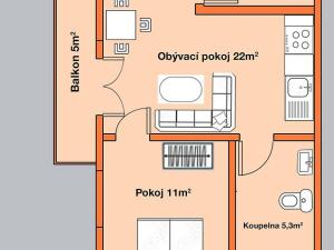 Prodej bytu 2+kk, Praha - Karlín, Vítkova, 41 m2
