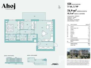 Prodej bytu 3+kk, Praha - Modřany, Československého exilu, 72 m2