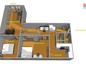 Prodej bytu 4+1, Velešín, Sídliště, 78 m2