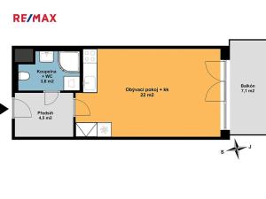 Pronájem bytu 1+kk, Praha - Háje, Výstavní, 32 m2